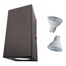 Aplique Pared Exterior Bidireccional Pack X2 + Led 7w