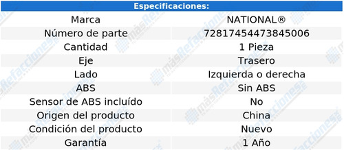 Maza Trasera Izquierda O Derecha Crx De 1988 A 1991 National Foto 5