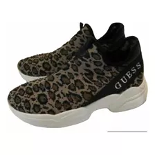 Guess Sneakers Rhinestones Leopard Brillos Glam Tenis Bling