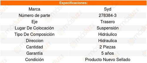 2 Amortiguadores Hidraulicos Trasero Gol 09-16 Foto 3