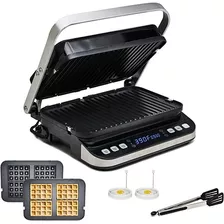 Yedi Parilla Digital 6-n-1 Grill Y Waffle Maker + Accesorios