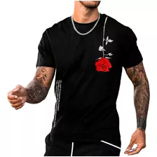 Camiseta Manfinity Homem Floral T-shirt 100% Algodão Premium