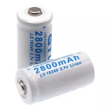 Pilha Cr 123a Recarregável 3,7 V 2800 Mah Bateria 2 Unidades