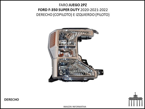 Faro Ford F-350 2020-2022 Super Duty Cromo Juego 2pz Ctt Foto 2