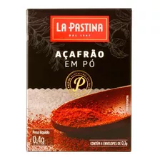 Açafrão Em Pó La Pastina Espanha 0,4g - 4 Envelopes De 0,1g 