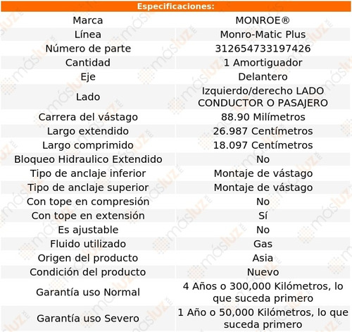 1) Amortiguador Monro-matic Plus Izq/der Del Diplomat 77/89 Foto 3