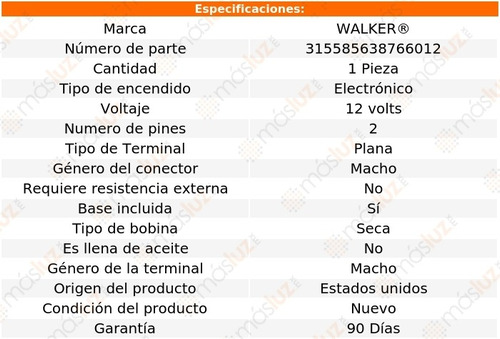 Bobina Encendido Mazda B3000 V6 3.0l 94 Walker Foto 3