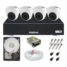 Kit Cftv 4 Câmeras Segurança Intelbras Ir Dome Dvr Mhdx 1104