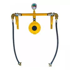 Kit Gas P/ 02 Botijões Grande Regulador De Gás 12kg Amarelo 