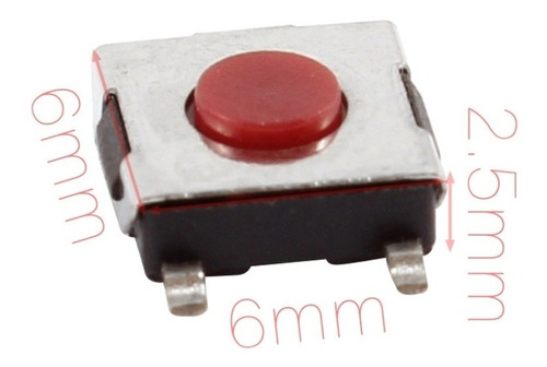  Interruptor De Botón De Pulsación Microswitch Tactil 6x6x2.