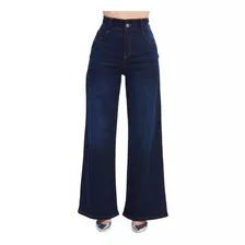 Pantalon Jeans Wideleg Tiro Alto Stretch Para Dama Devendi 