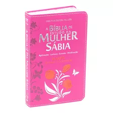 Bíblia De Estudo Da Mulher Sábia Letra Grande - Várias Cores Cor Tulipa Pink - Mod01