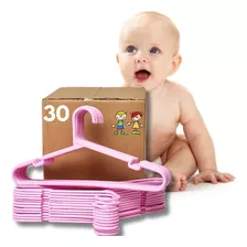 Kit 30 Cabides Coloridos Infantil Reforçados 3 Cores Bebe