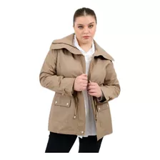 Piloto Mujer Impermeable Trench Con Capucha Talles Grandes