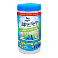 Pote 75 Unid Lenço Umedecido Hiperclean Limpa Vidro/espelho