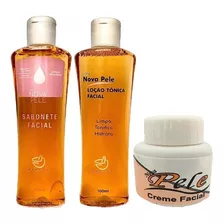 Kit Creme Facial Nova Pele + Sabonete + Loção Tônica 