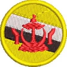 Patch Bordado Bandeira Brunei 4x4 Cód.bdr177