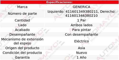 2 Espejos Elect P/pintar C/desemp Caddy Volkswagen 14-16 Foto 2