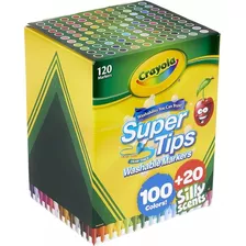 Crayola 100 Super Tips + 20 Silly Scents Total 120 Plumones 