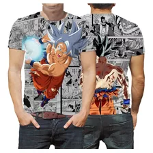 Camisa Camiseta De Animes Goku Drabonball Kamehameha 3d Full