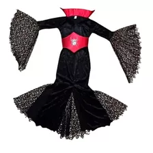 Fantasia Vestido Infantil Vampira Drácula Halloween Meninas 