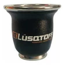 Mate Vidrio Forrado Cuero Lusqtoff Campestre Criollo Negro Liso