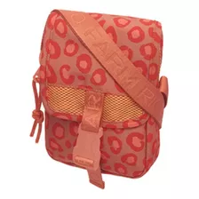 Bolsa Farm Fervo Onça Cool Rosa Dom Acambamento Dos Ferragens Níquel Cor Branco Desenho Do Tecido Onça Cool Laranja