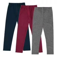 Kit 3 Calças Legging Moletom Infantil Menina Malwee Kids