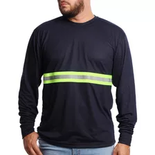 Camiseta Masculina Uniforme Malha Fria Com Faixa Plus Size