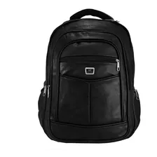 Kit 2 Mochilas Masculina Couro Notebook Grande - Preta