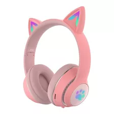 Audífonos Inalámbricos Cat Ear Rosado/ Morado - L550 Bass