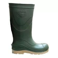 Bota Ultraleve Baspan Eva/pu Verde/bege Cano Longo