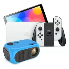 Nintendo Switch Oled 64gb Blanco Más Proyector Azul