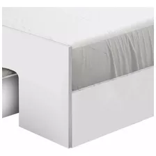 Cama Auxiliar Solteiro 2 Gavetas Pop Leifer Branco Dh