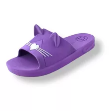 Sandalia Gato Gatito Chancla Baño Morado Aroma Antiderrapant