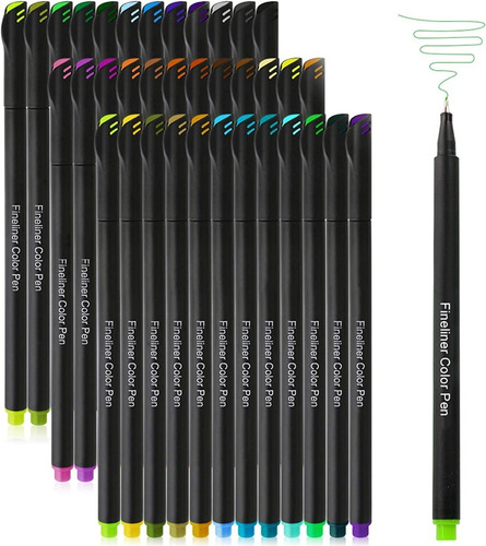 Marcadores Punta Fina. 36 Fineliner Color Pens