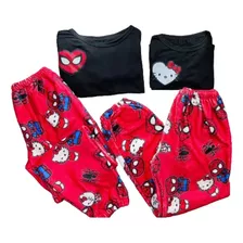 Pijama Dúo Novios Hello Kitty Y Spiderman Playera Y Pantalón