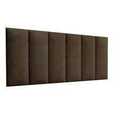 Cabeceira Para Cama Casal Box 1,60 Estofada Painel Quarto Cor Marrom Julia