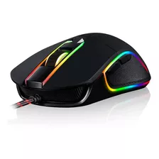 Mouse Gamer De Juego Gadni M3 High Rgb Usb 6 Botones Gaming Color Negro