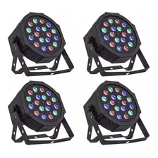 X4 Pack Par Led Proton Tacho Rgb Dj Dmx Profesional 18 Leds