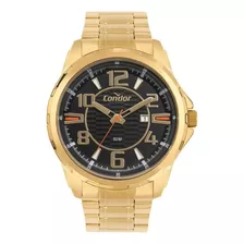 Relógio Condor Masculino Dourado Com Pulseira Em Aço Inoxidável