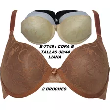 Brasier Sostenes Copa B Push Up Gym Ropa Interior Femenina