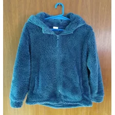 Campera Peluda Tipo Corderito C/ Capucha T 6 Muy Abrigada