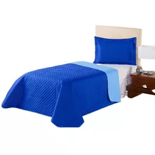 Colcha Para Cama Solteiro Pati Azul 2 Peças Premium Oferta