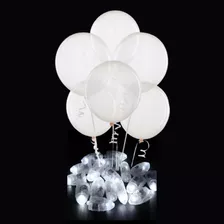 Globos Cristal 12 PuLG Led X 6 Uni Luz Blanca Luminosos 