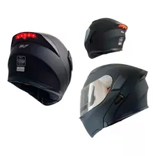 Casco Moto Luz Led Stop Abatible Con Gafas Certificado Dot