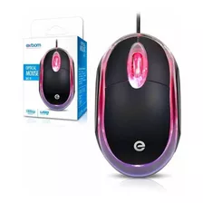 Mouse Usb Compacto 1000 Dpi Óptico Borda Transparente Preto