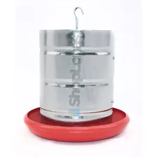 6 Comedouro Tubolar Galvanizado Para Galinha Aves Frango 5kg