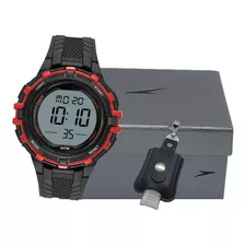 Relógio Speedo Preto Masculino 81237g0 - Detalhe Vermelho