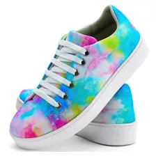 Tênis Casual Feminino Neway Tie Dye Now Colorido Original 